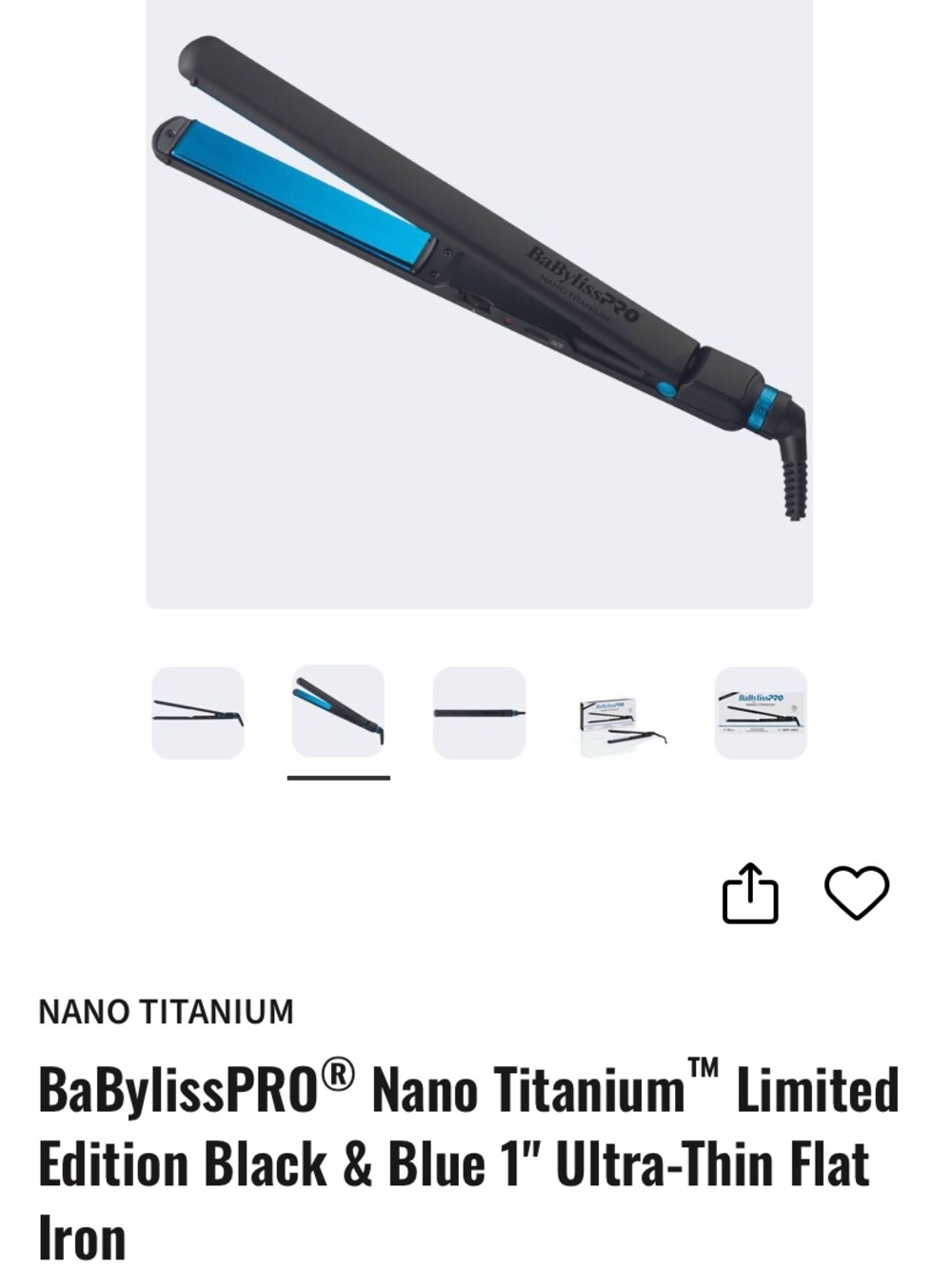 {Like New}Limited Edition Black&Blue Flat iron